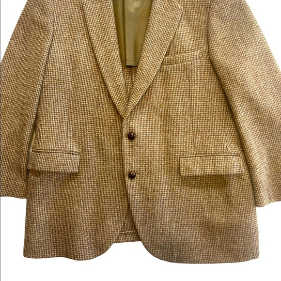 Harris Tweed Vintage Stafford Men's Size 42R Tan Tweed Sports Coat Blazer - Picture 2 of 9